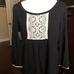 Anthropologie Blouse XL cotton and lace